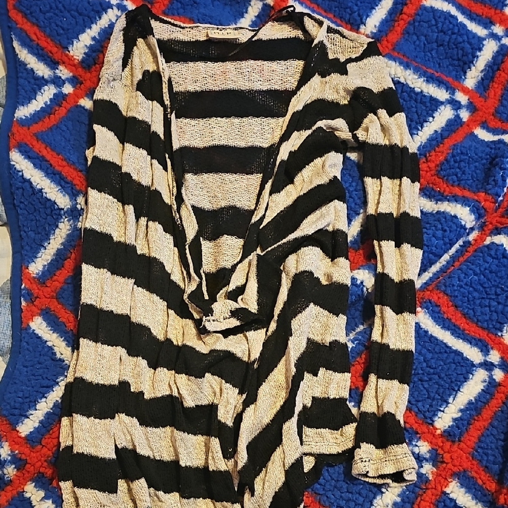 h.i.p. Black and Cream Striped Sweater